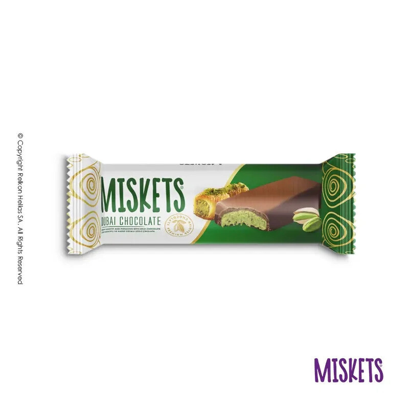 Miskets Dubai Milk Pistachio Chocolate (24x25g)