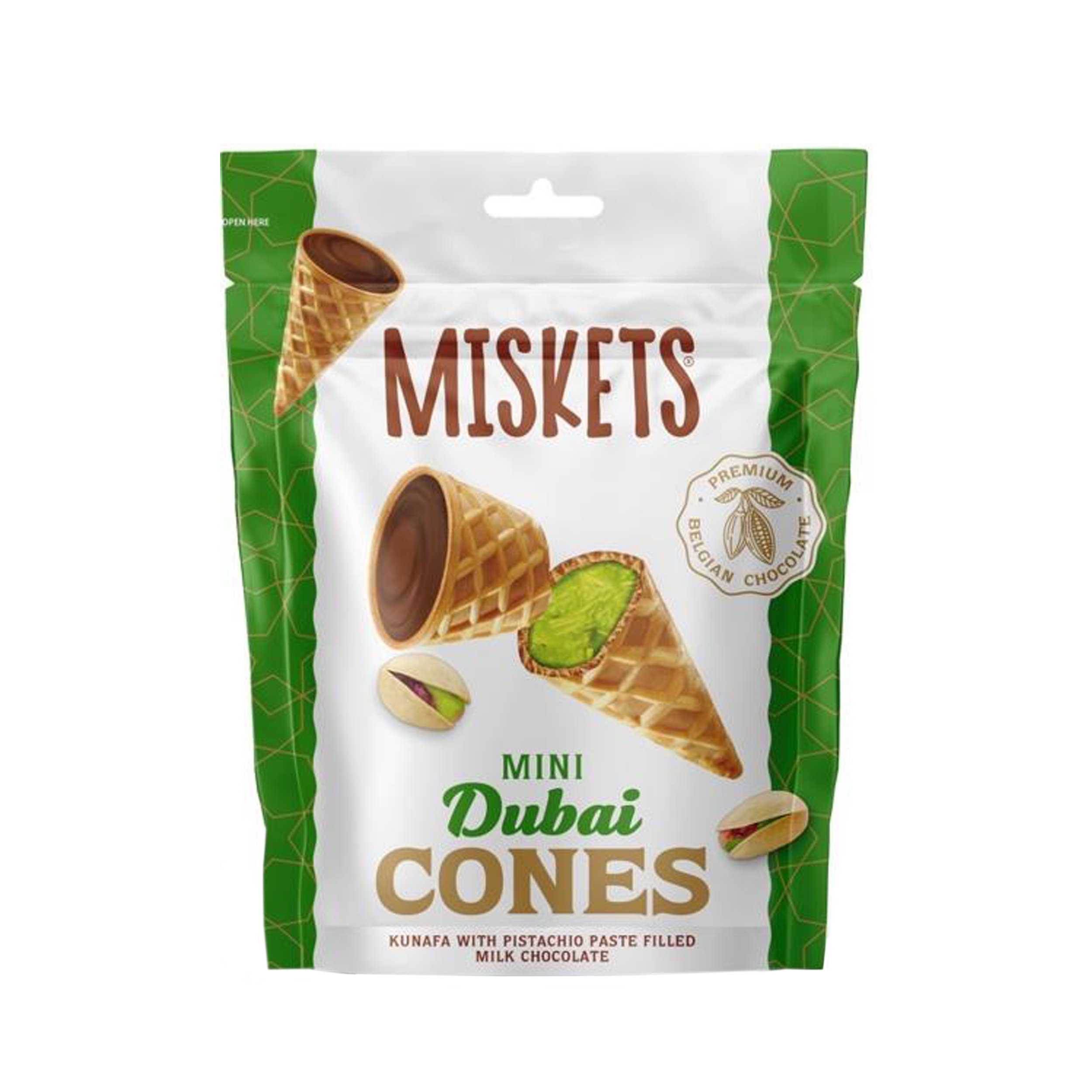 Miskets Dubai Milk Pistachio Cornet (12x50g)