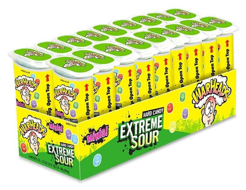 WARHEADS EXTREME SOUR MINIS HARD CANDY (18X49g)