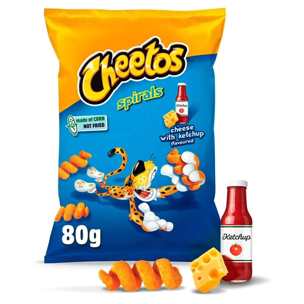 Cheetos Spirals Cheese & Ketchup 20x80g