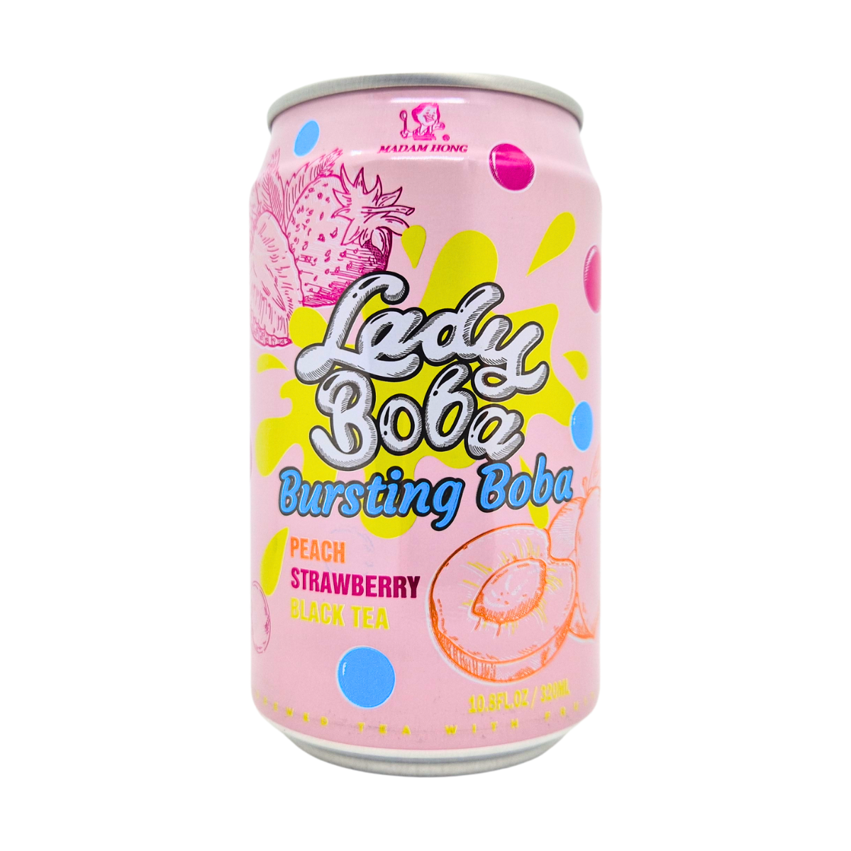 Lady Boba Peach Strawberry Black Tea 320ml (1x24)