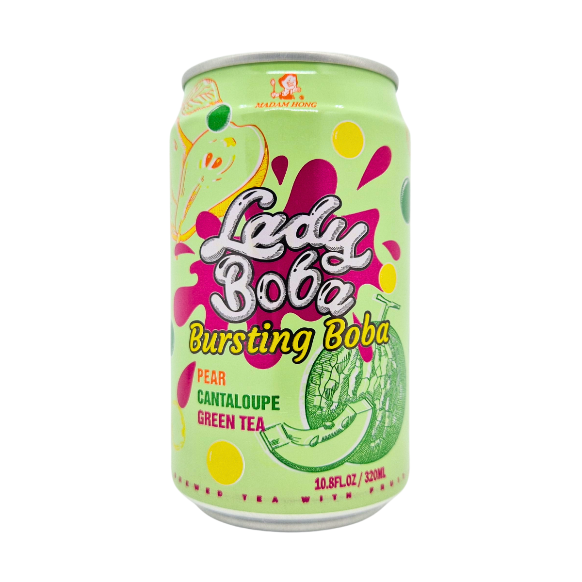 Lady Boba Pear Cantaloupe Green Tea 320ml (1x24)