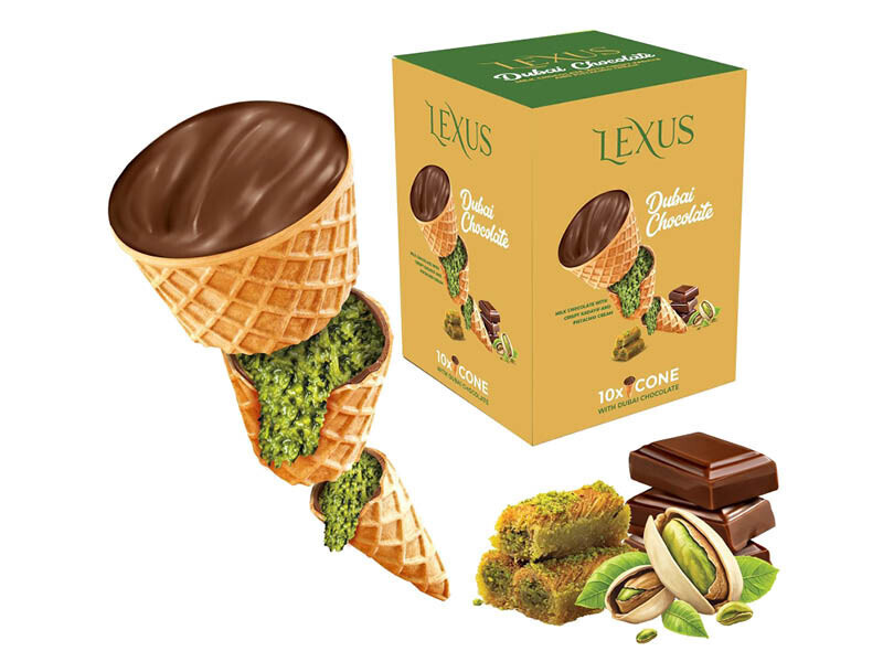 Lexus Pistachio Dubai Chocolate CONES (10x13,5g)