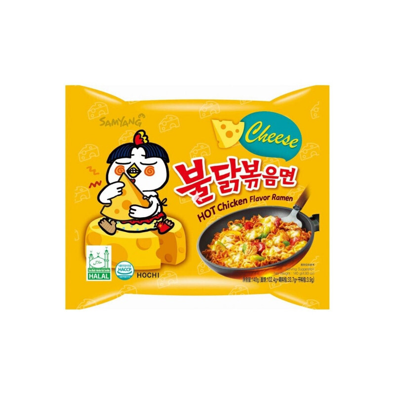 SamYang HOT CHICKENDRIED RAMEN CHEESE FLAVOR 140g x40