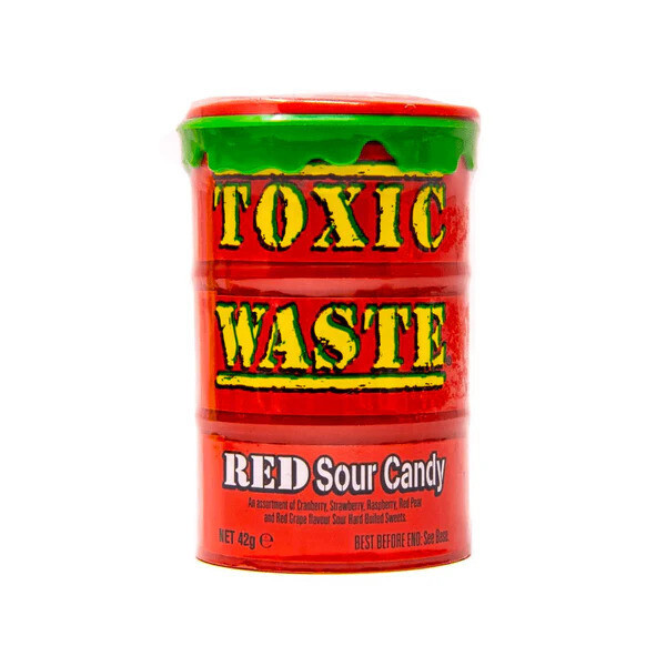 Toxic Waste Red Sour Candy Drum 12x42g