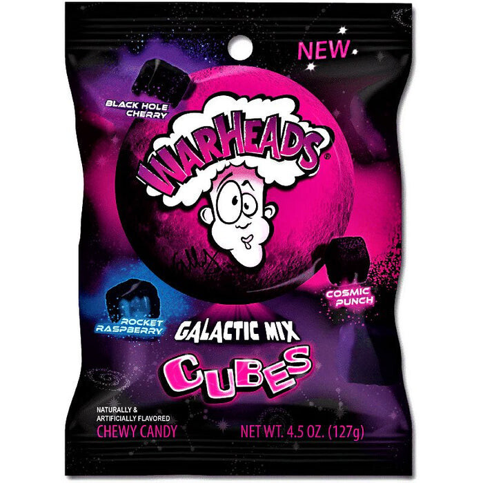 WARHEADS GALACTIC MIX CUBES CHEWY CANDY (12x127g)