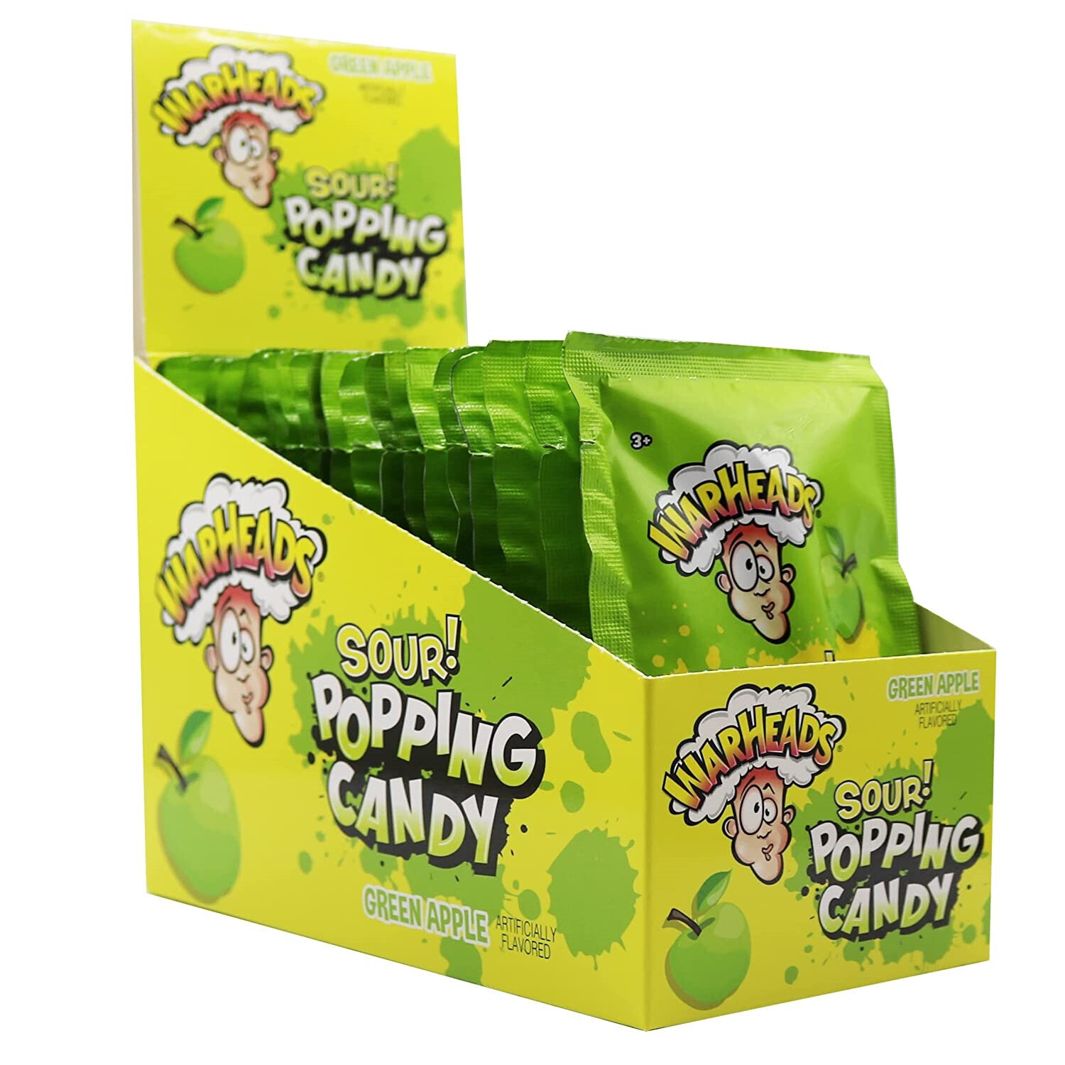 WARHEADS SOUR! POPPING CANDY GREEN APPLE ARTIFICIALLY FLAVORED (20X9g)