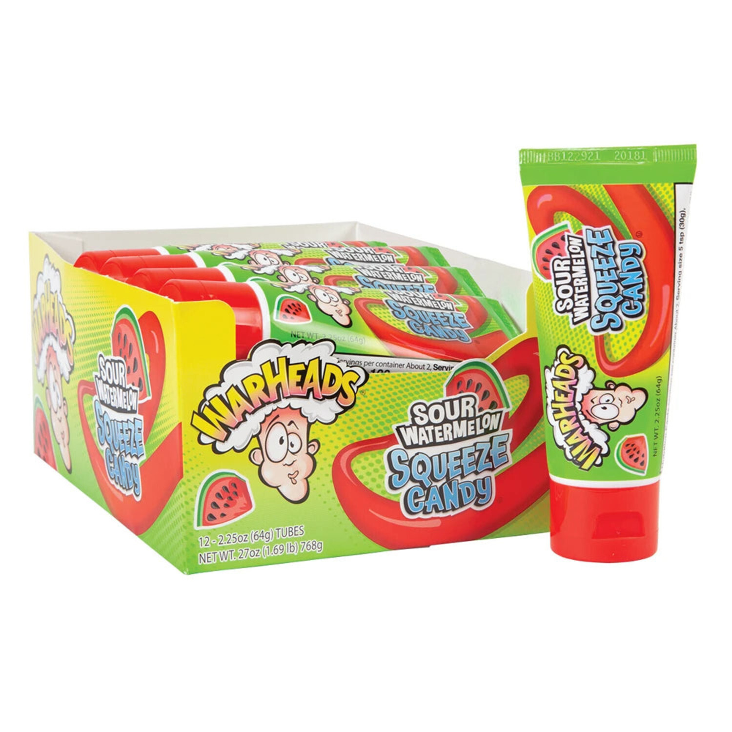 WARHEADS SQUEEZE CANDY SOUR WATERMELON (12X64g)